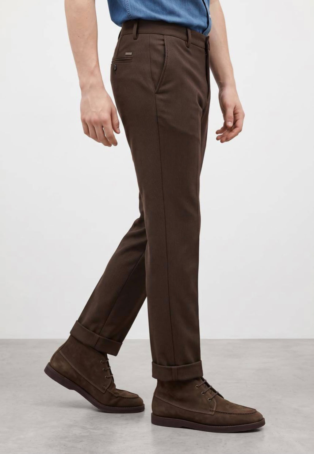 Chino slim pantalone, tamnobraon