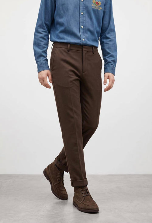 Chino slim pantalone, tamnobraon