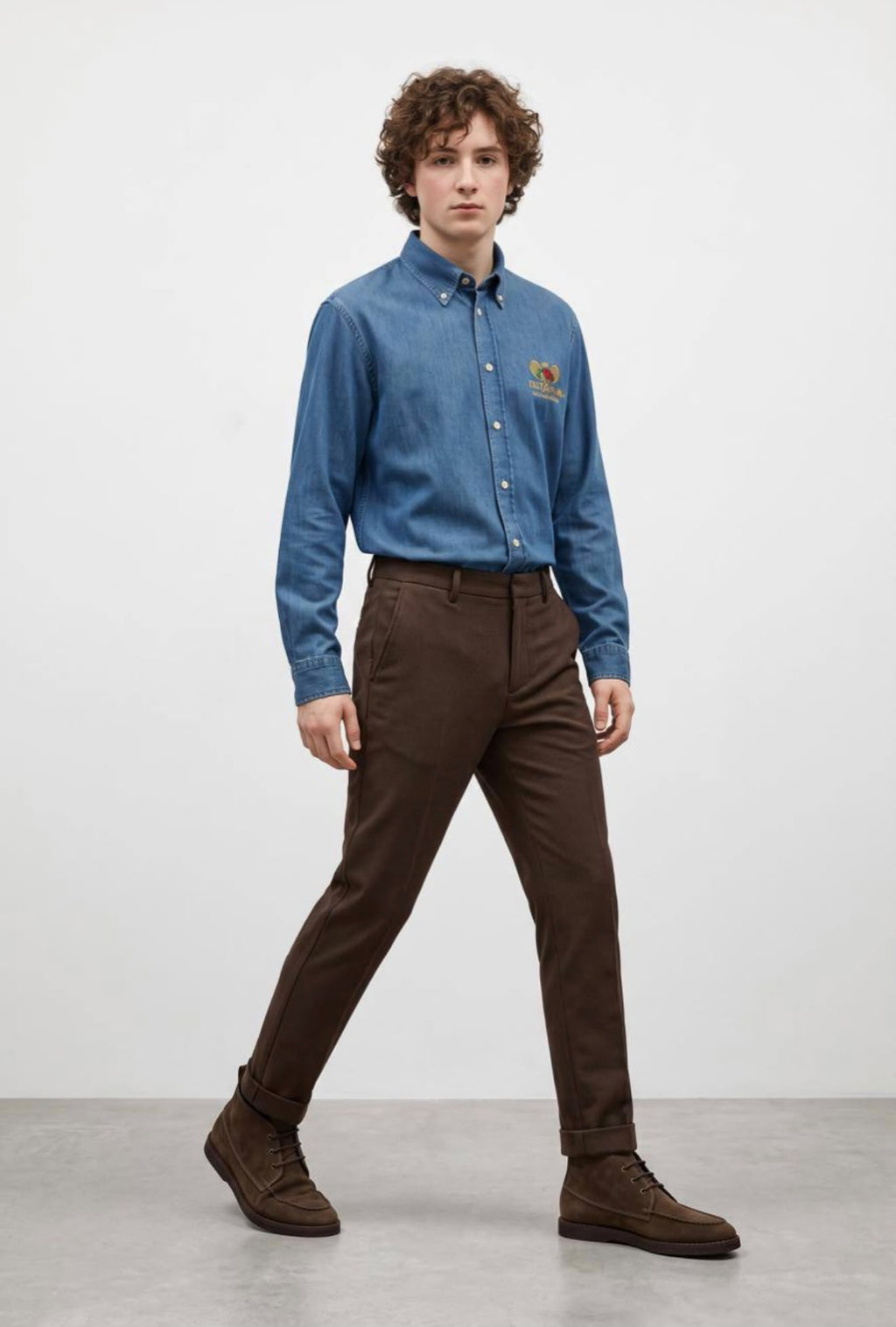 Chino slim pantalone, tamnobraon